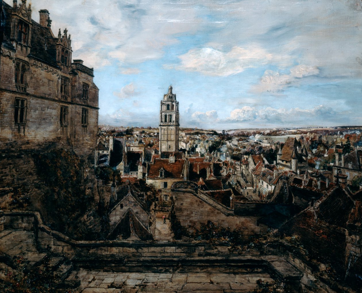 Utsikt från terrassen på slottet Loches, 1884 av Emmanuel Lansyer