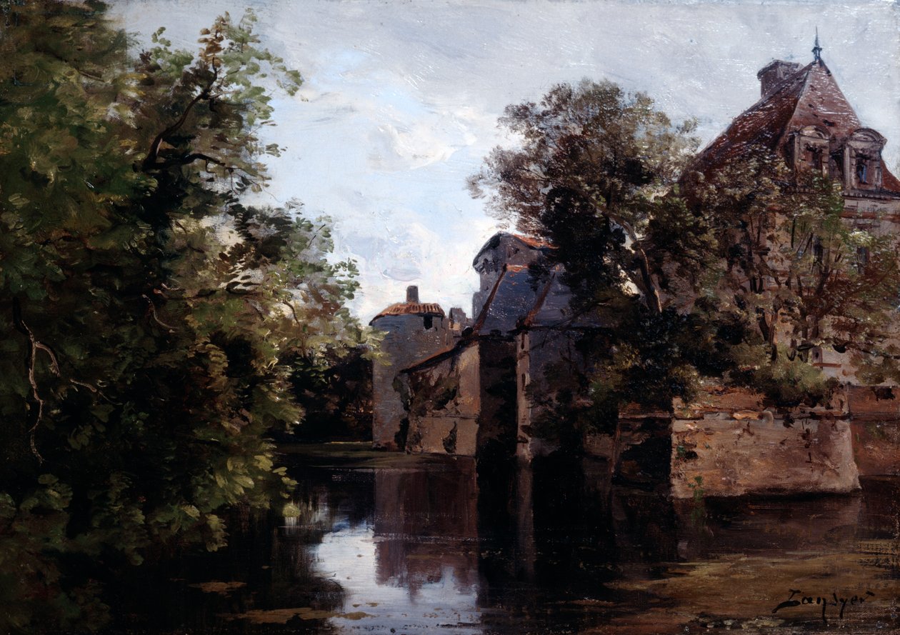 Utsikt över ett slott byggt under Ludvig XIII, Saint Loup, 1882 av Emmanuel Lansyer