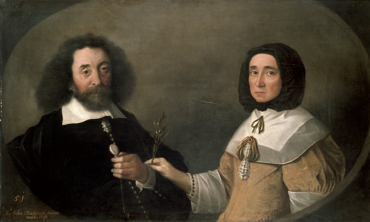 John Tradescant den yngre och Hester, hans andra hustru. av Emmanuel de Critz