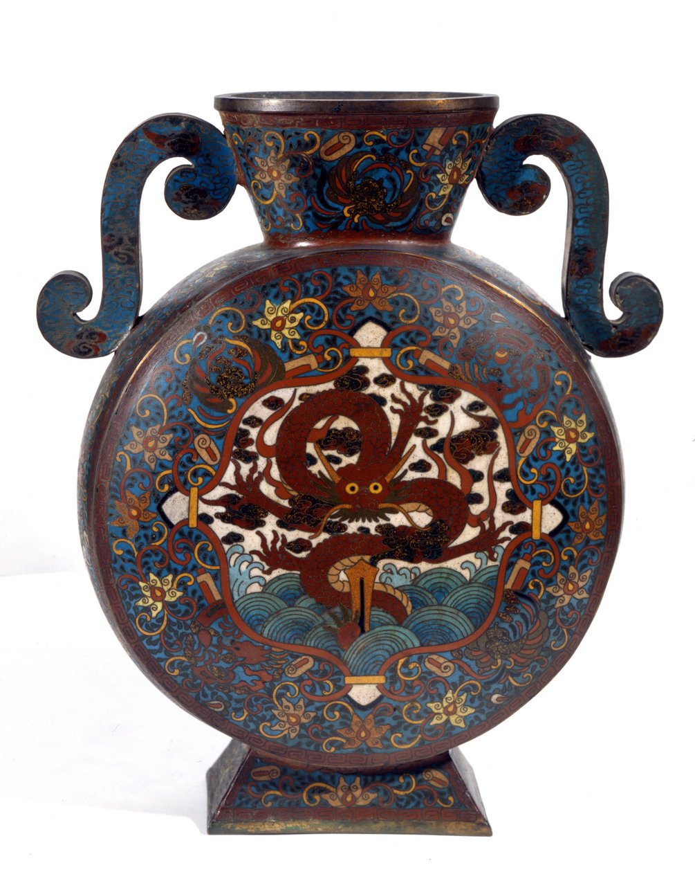 Kinesisk vas i cloisonne-emalj, manchouperiod av Empress Cixi Manchu Chinese