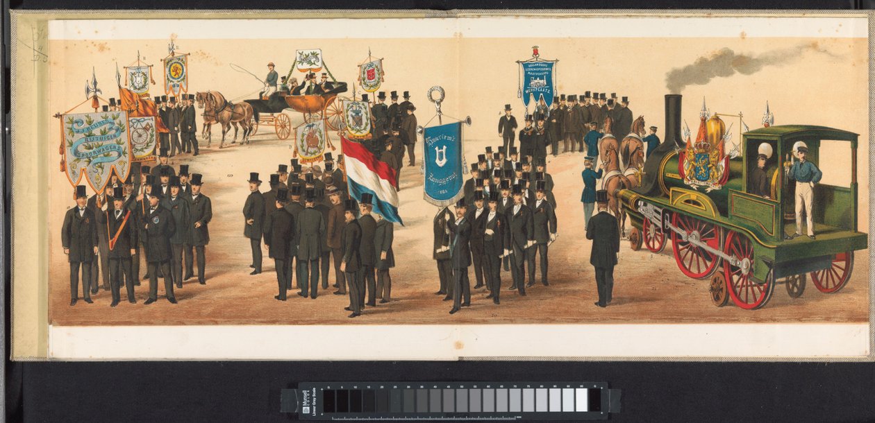 Procession i Haarlem, 1872 (skylt 11) Procession hölls i Haarlem, den 1 april 1872. (seriens titel på objektet) av Emrik and Binger