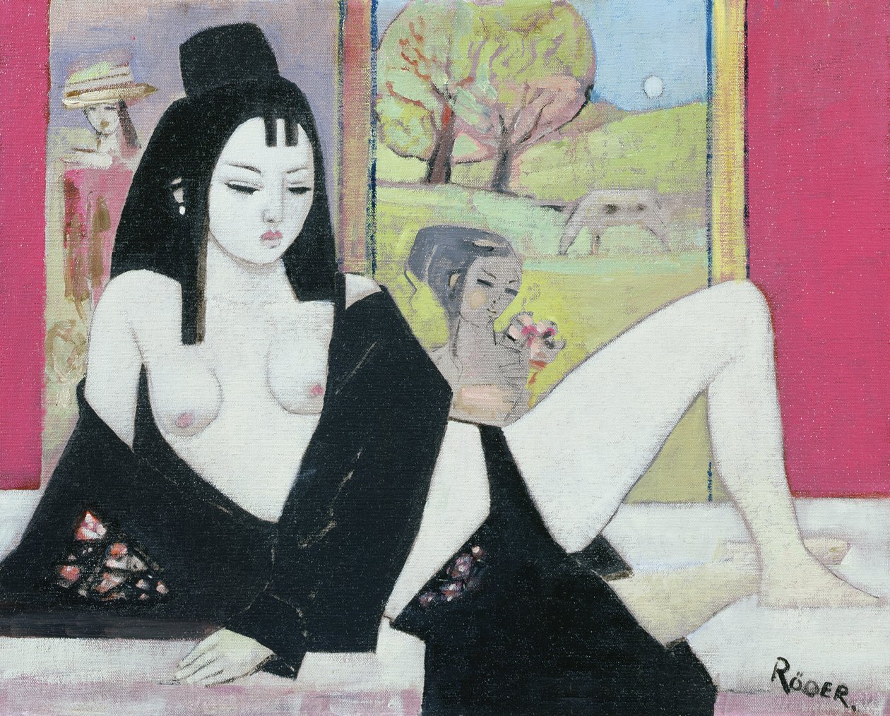 Black Kimono, 2008 (olja ombord) av Endre Roder