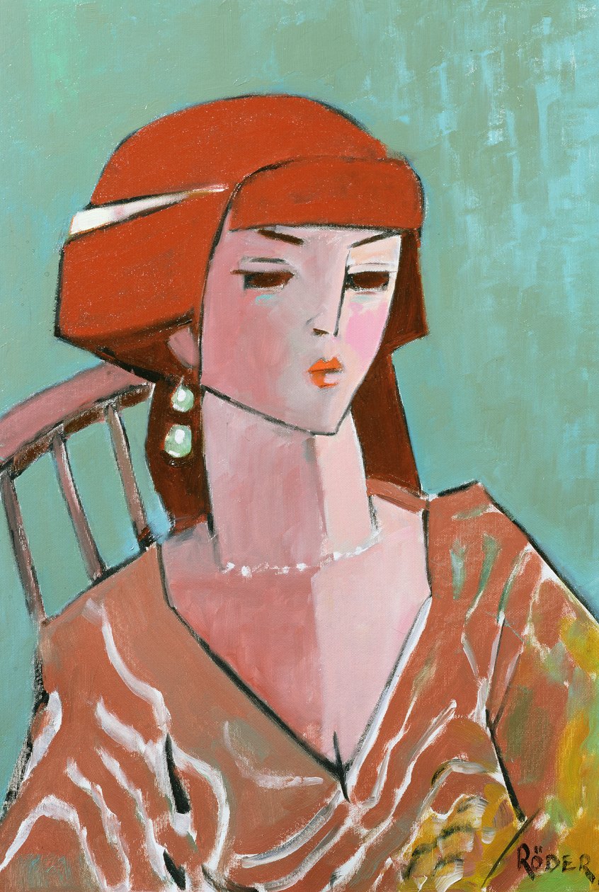 Carole R, 2007 (olja på dukskiva) av Endre Roder