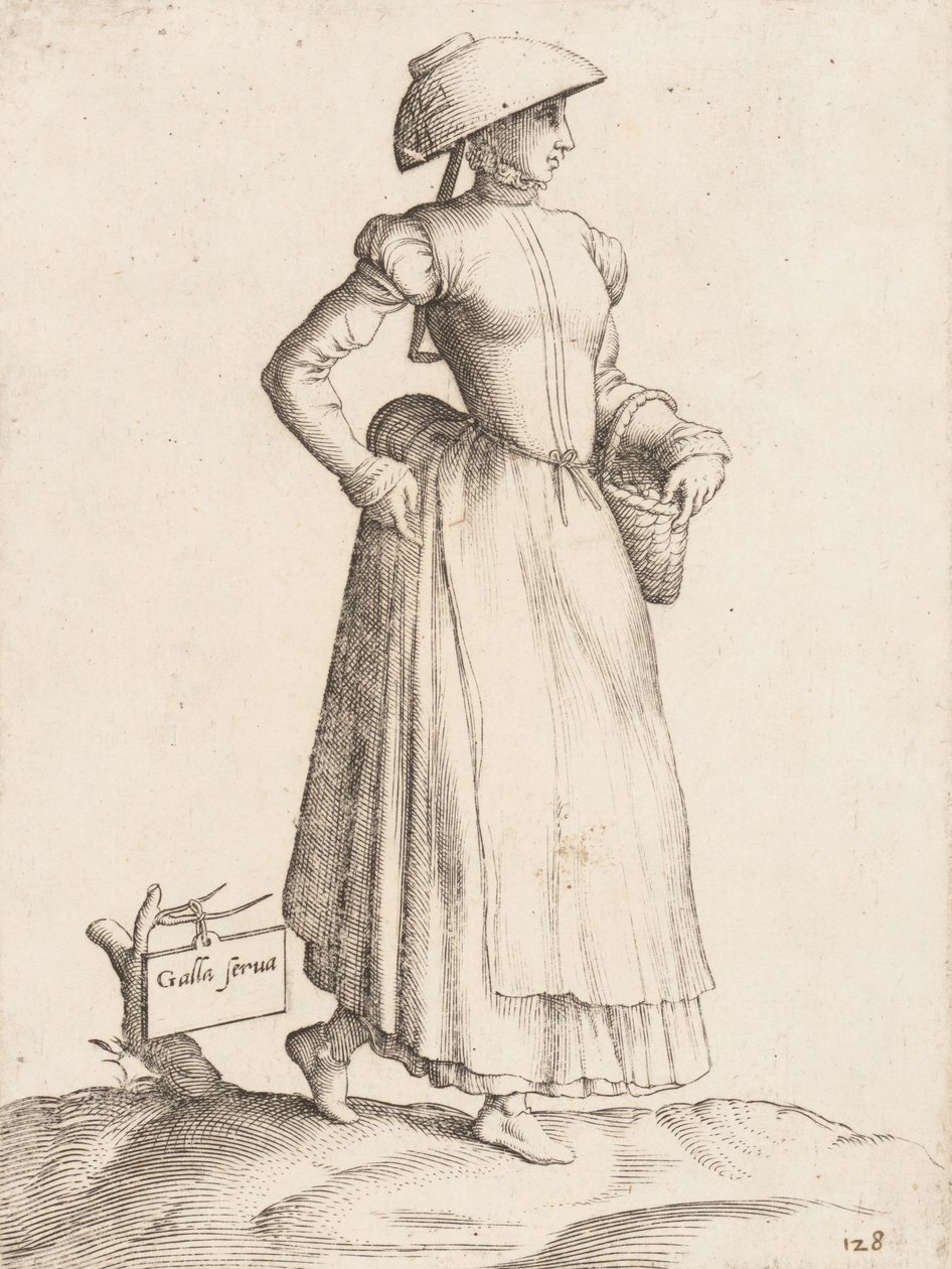 Kostymtallrik: Galla Servant, ca. 1557-58. av Enea Vico