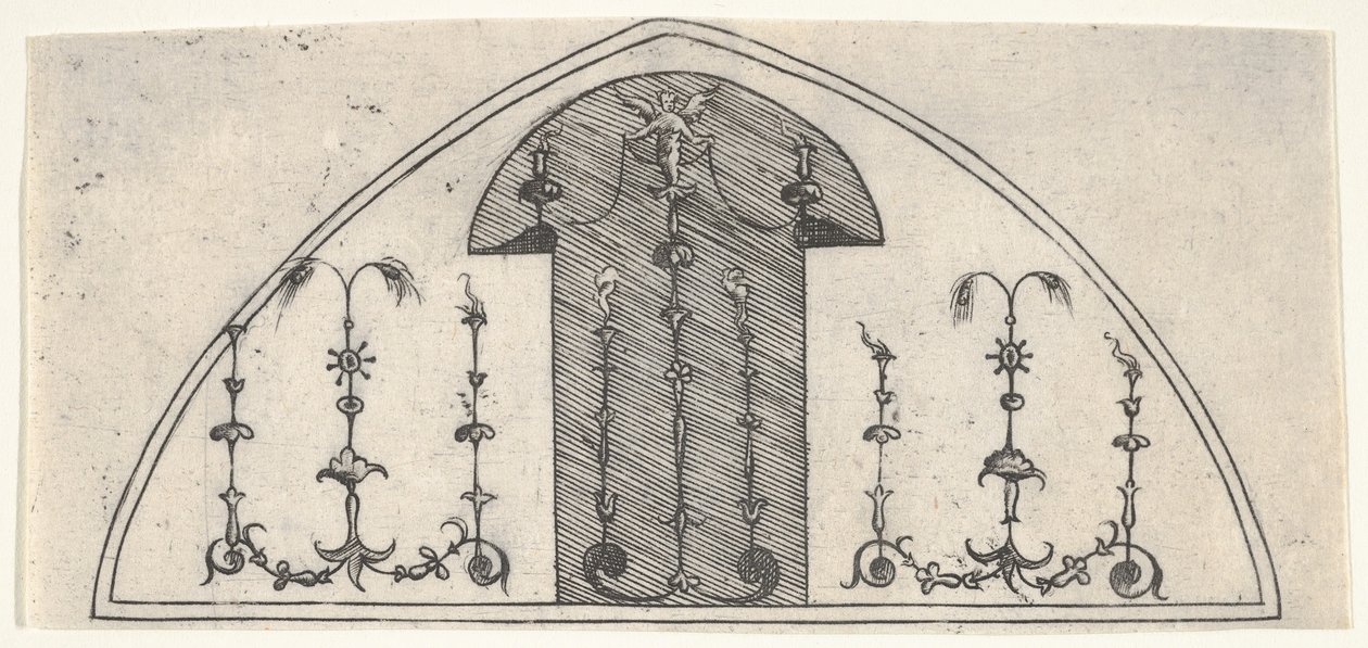Lansettformad panel av grotesk dekoration, 1541. av Enea Vico