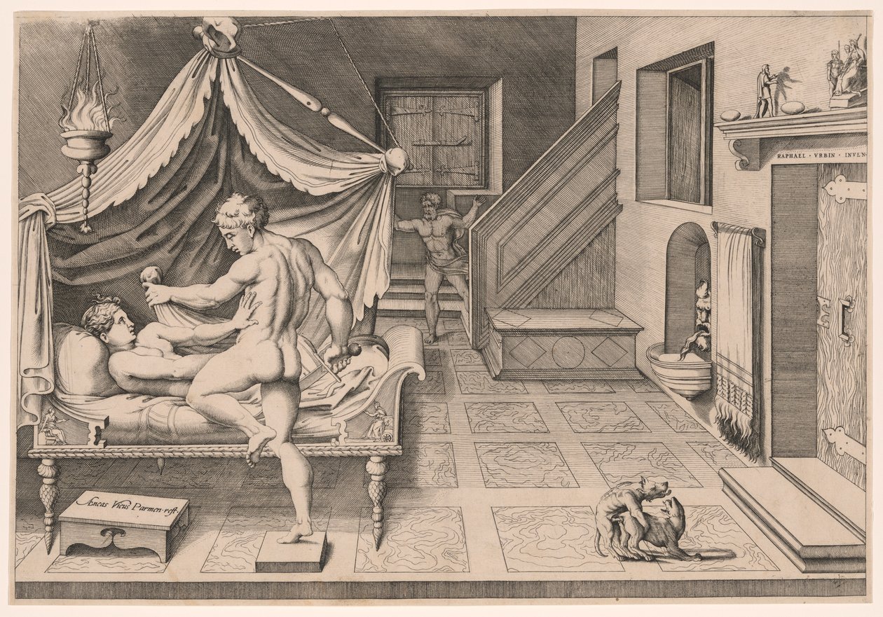 Tarquin och Lucretia av Enea Vico
