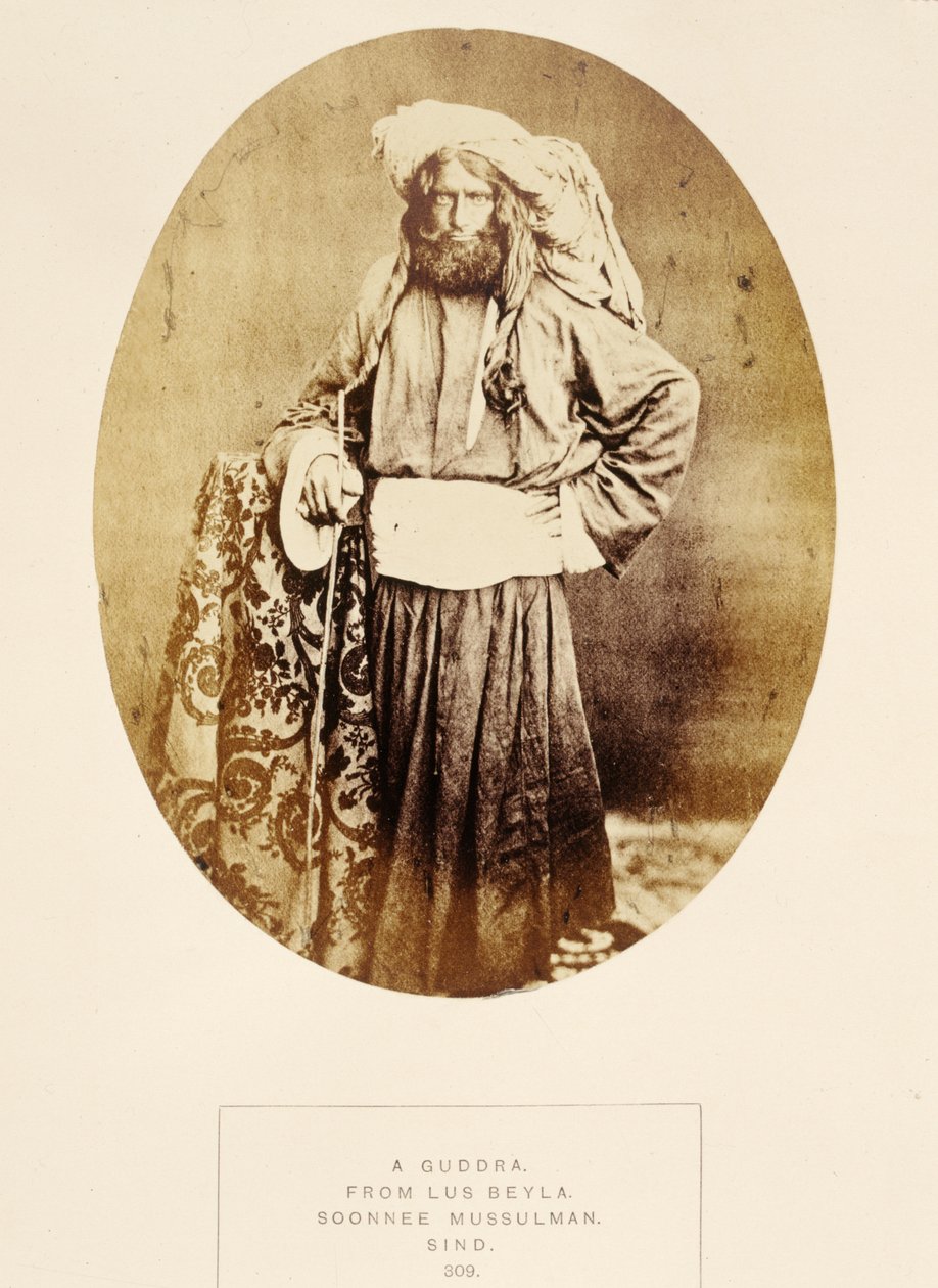A Guddra, från Lus Beyla, Soonnee Mussulman, Sind, från The People of India, av J. Forbes Watson, publicerad 1868 (albumtryck) av English Photographer