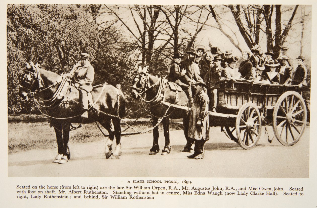 A Slade School Picnic, 1899, fotografi från The Times (sepiafoto) av English Photographer