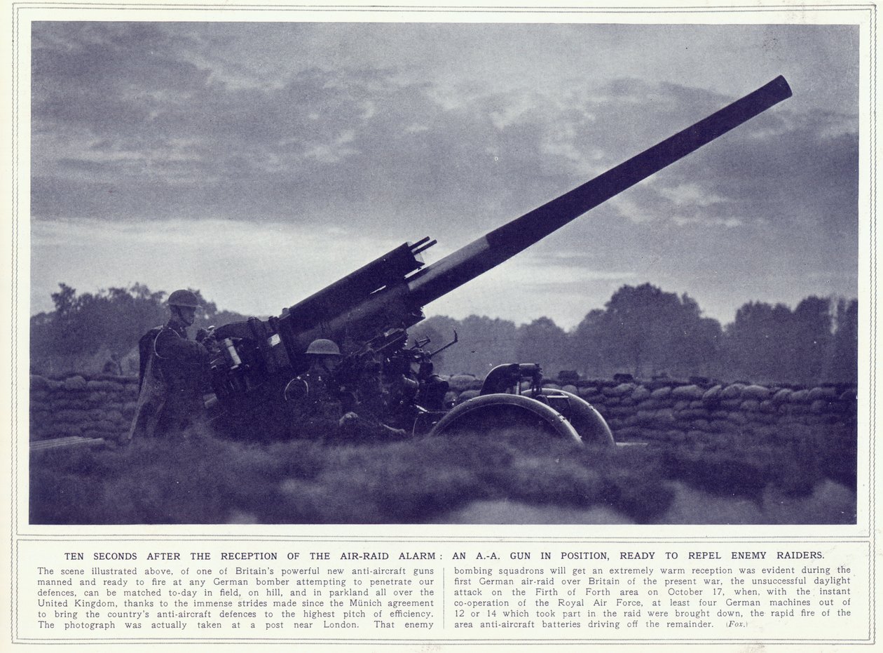 En luftvärnspistol från The Illustrated War News, publicerad 1 november 1939 av English Photographer