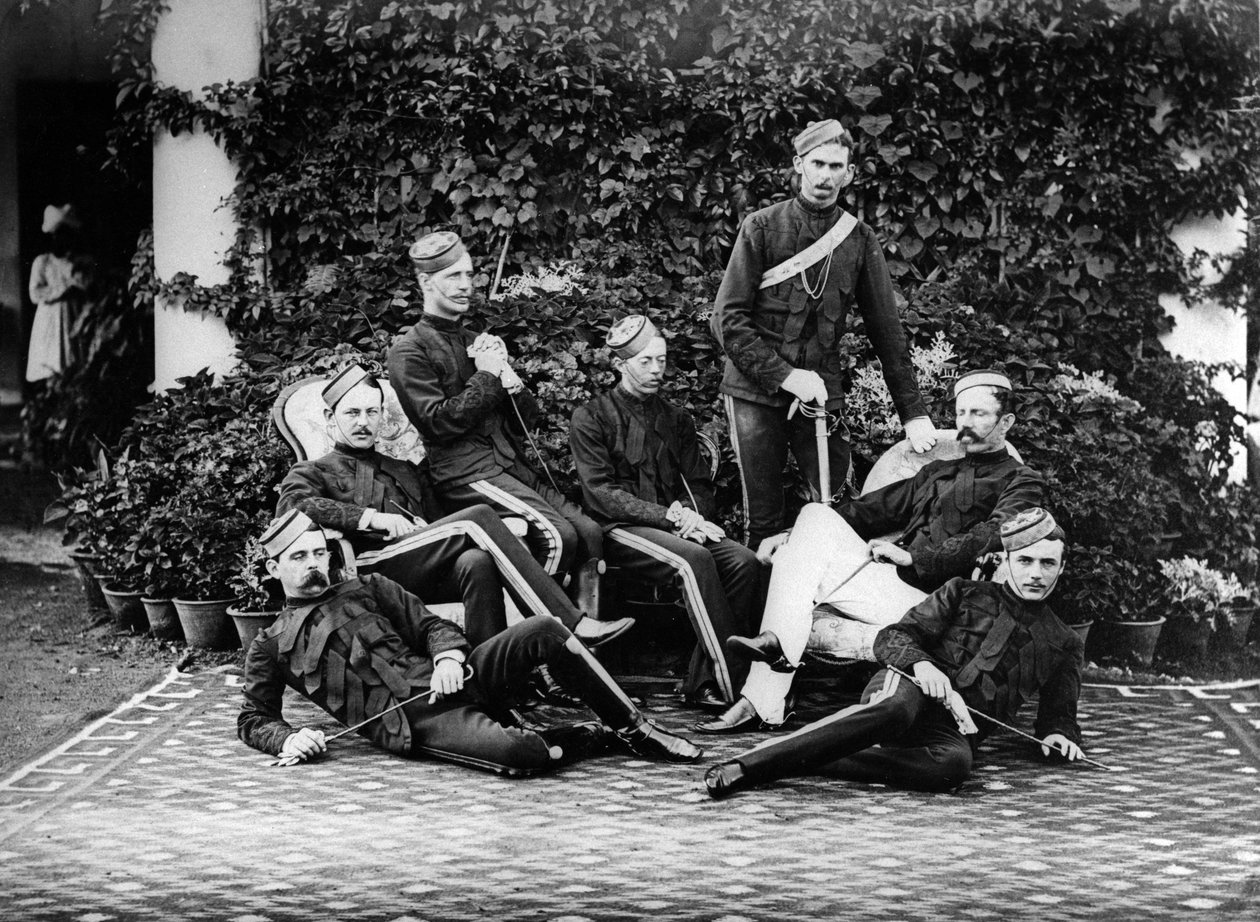 Brittiska artilleriofficerare i Indien, ca 1860-80 av English Photographer