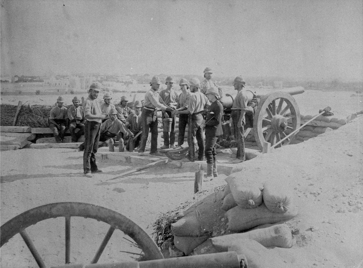 Brittiska styrkor efter att ha erövrat Alexandria, 1882 av English Photographer
