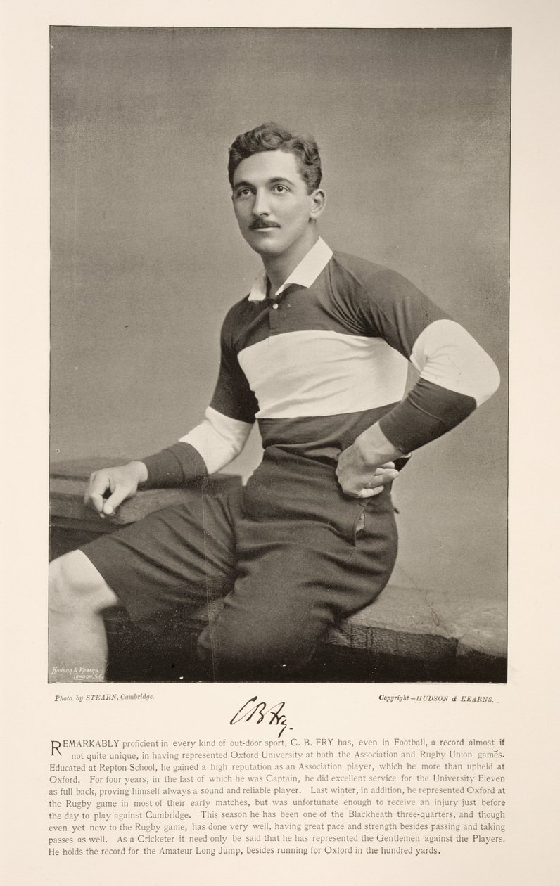 C.B. Fry, från kända fotbollsspelare, 1895 av English Photographer