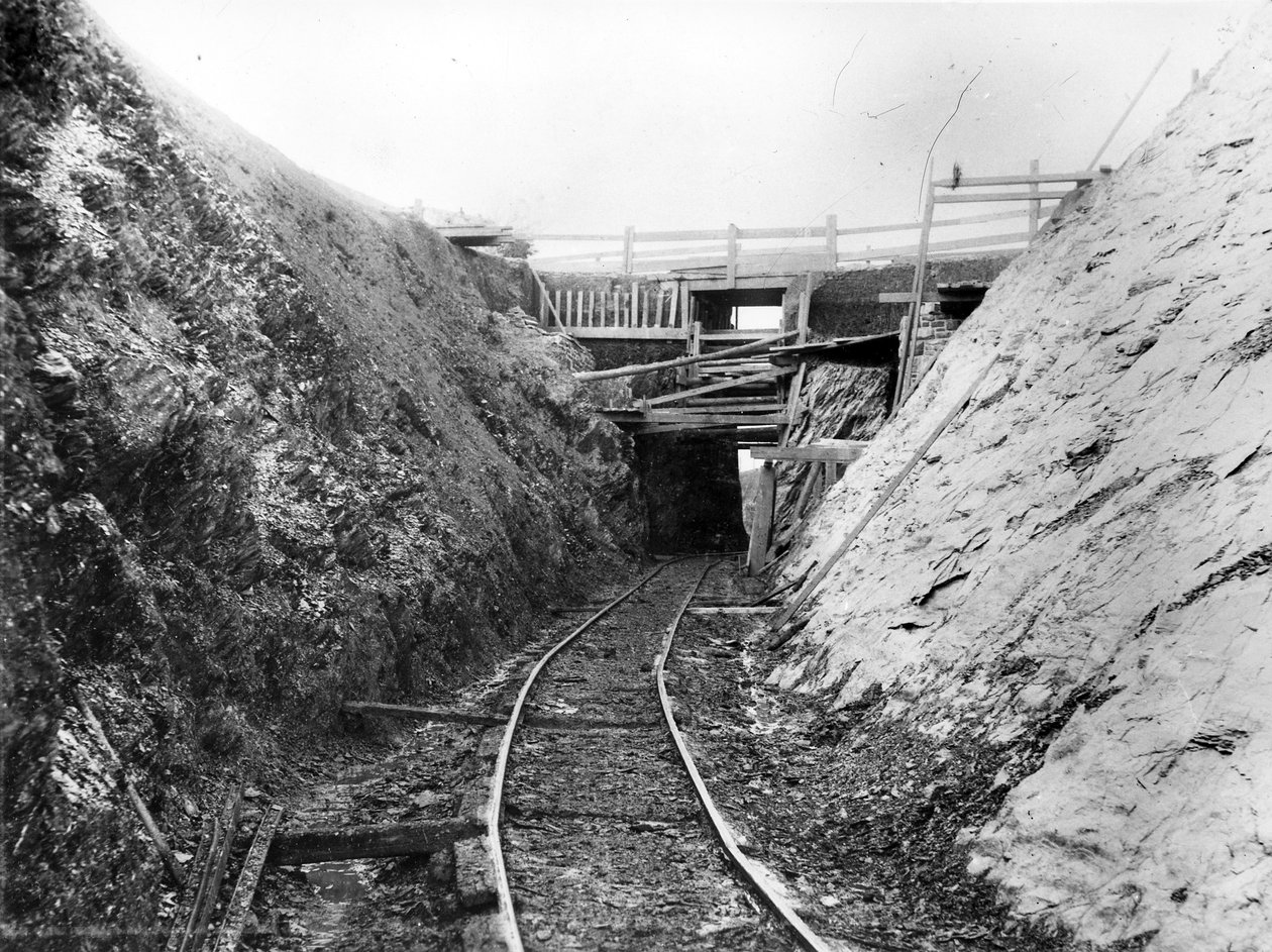 Konstruktion av Lynton und Barnstaple Railway, c.1897 av English Photographer