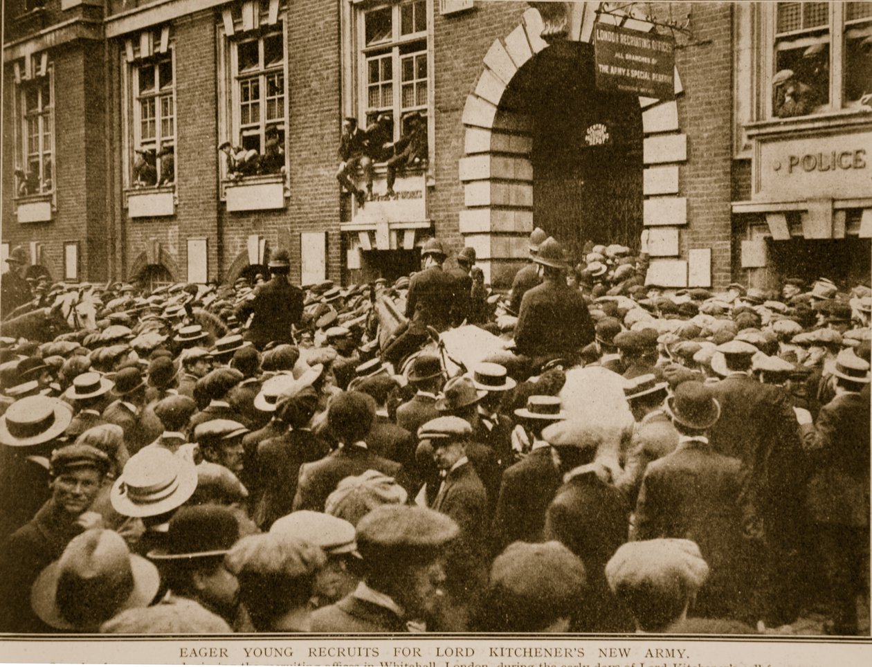 Ivriga unga rekryter till Lord Kitcheners New Army, 1914-19 av English Photographer