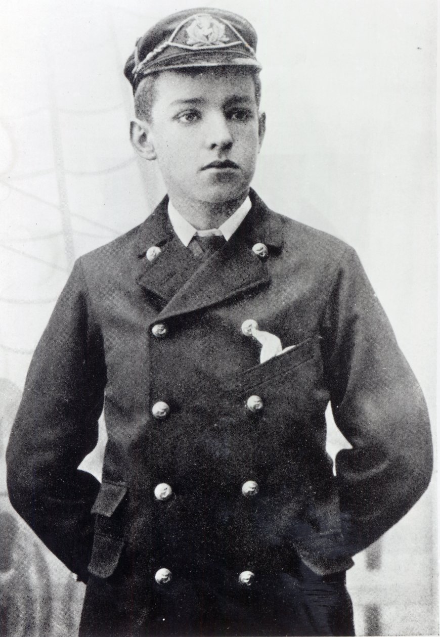 Ernest Shackleton, 16 år gammal, i sin White Star Line-uniform, 1890 av English Photographer