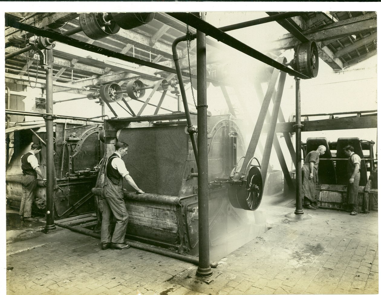 Filtfräsavdelning, Long Meadow kvarn, 1923 av English Photographer