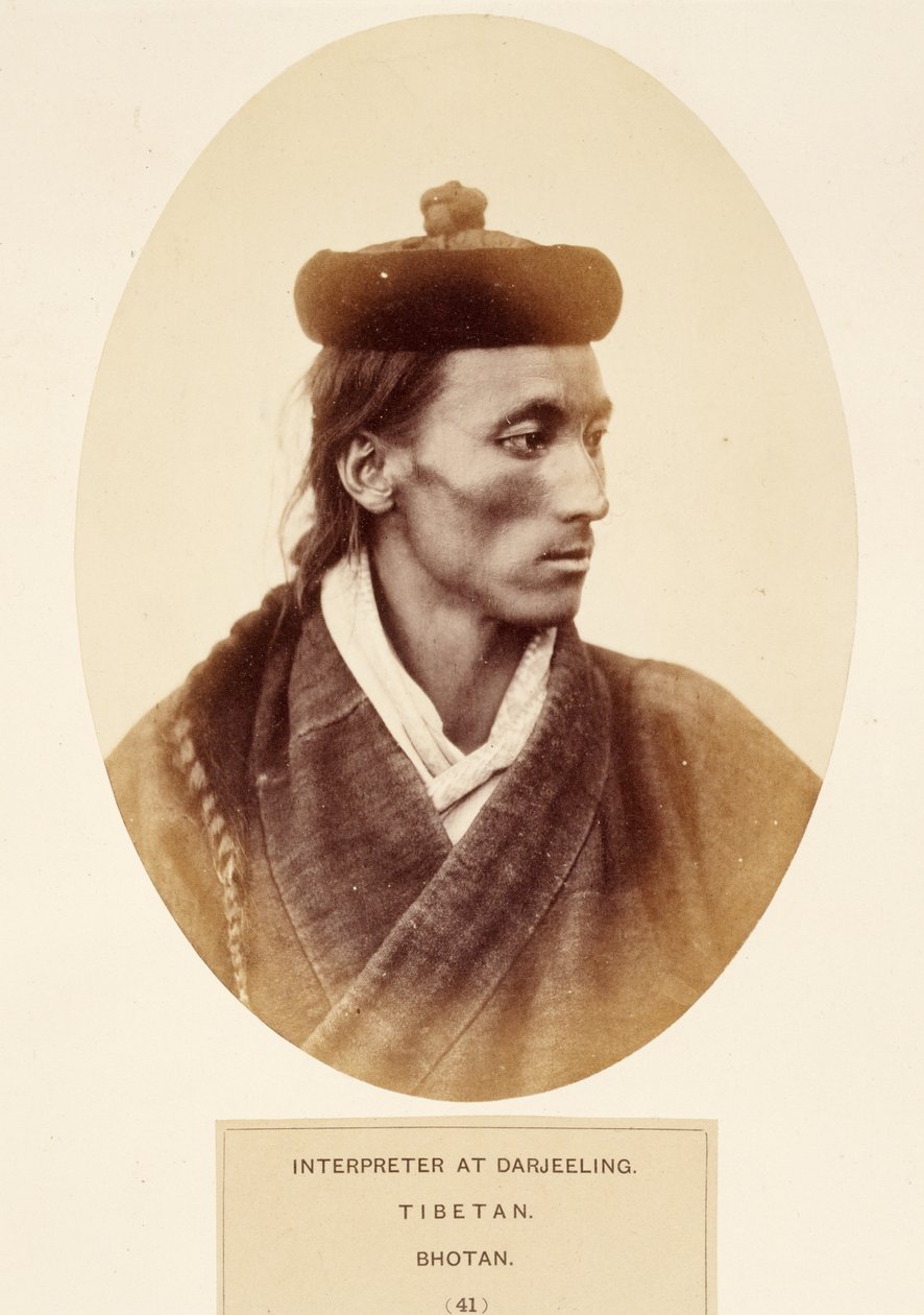 Tolk i Darjeeling, Tibetan, Bhotan, från The People of India, av J. Forbes Watson, publicerad 1868 (albumtryck) av English Photographer