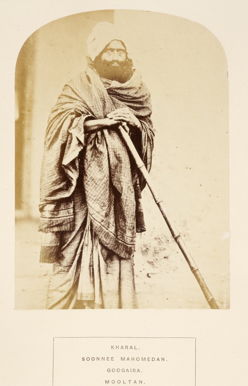 Kharal, Soonnee Mahomedan, Googaira, Mooltan, från The People of India, av J. Forbes Watson, publicerad 1868 (albumtryck) av English Photographer