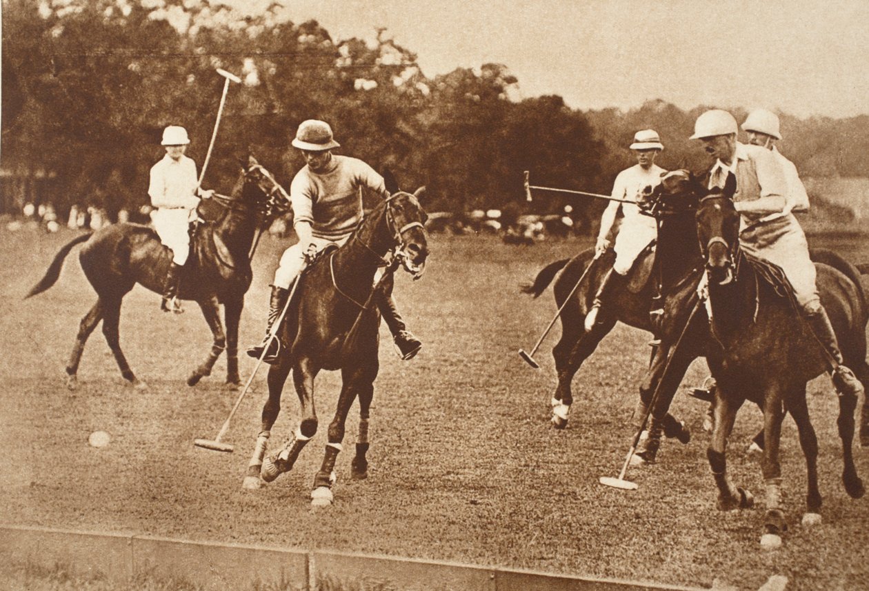 Kung Edward spelar polo på Long Island, New York, 1930-talet av English Photographer