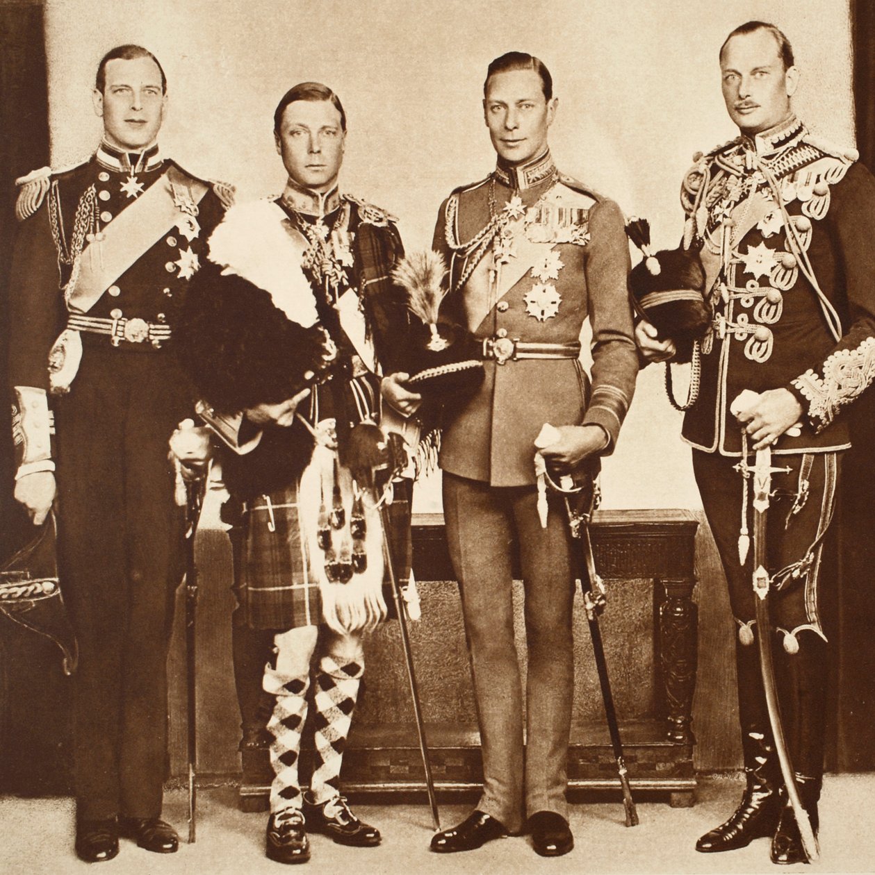Kung Edward med sina bröder, 1930-talet av English Photographer
