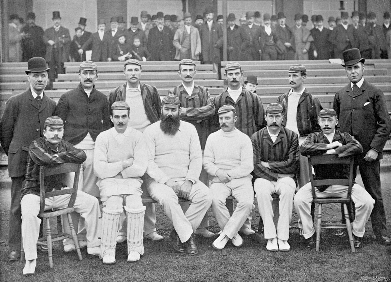 Lord Sheffields Englands lag på turné i Australien, 1891-92, från Famous Cricketers and Cricket Grounds, publicerad av Hudson och Kearns, 1895 av English Photographer