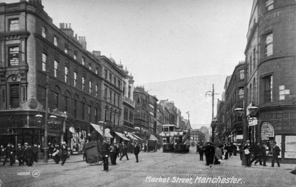 Market Street, Manchester, ca 1910 av English Photographer