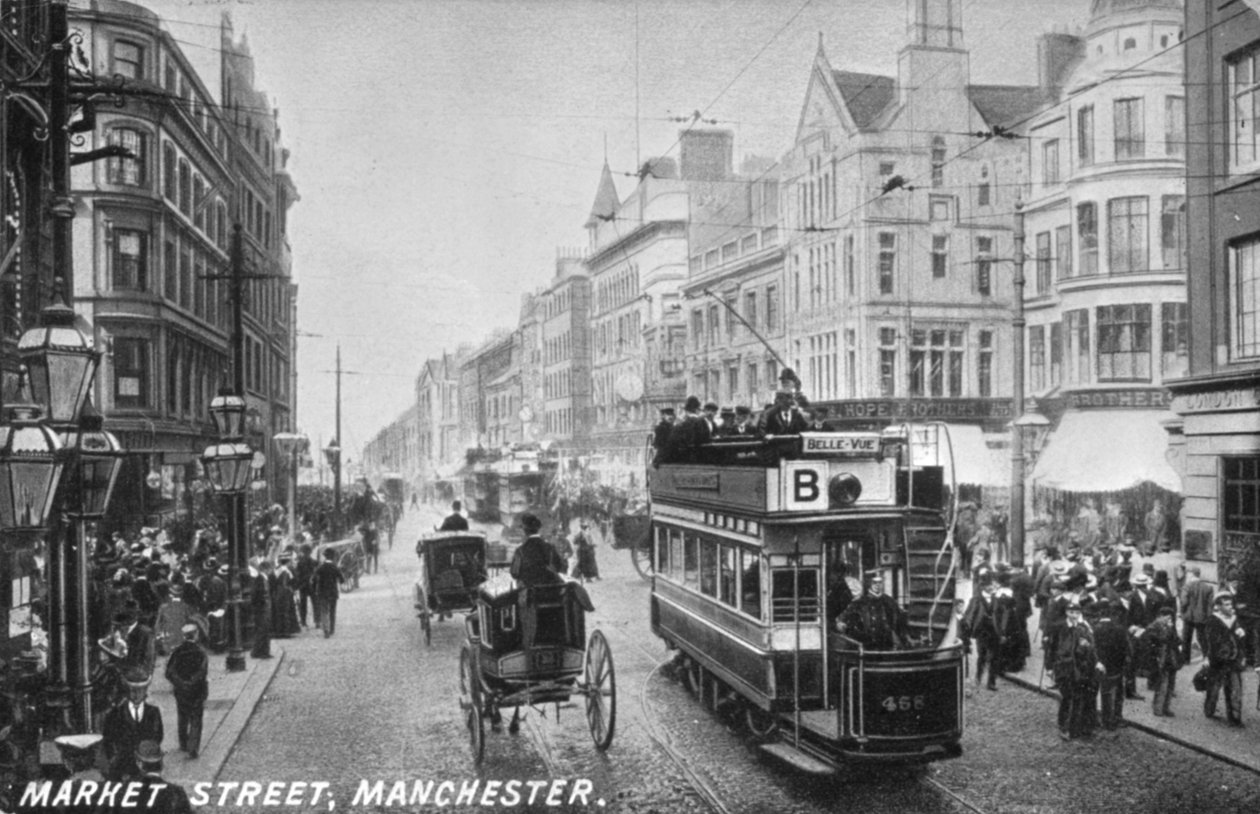 Market Street, Manchester, ca 1910 av English Photographer