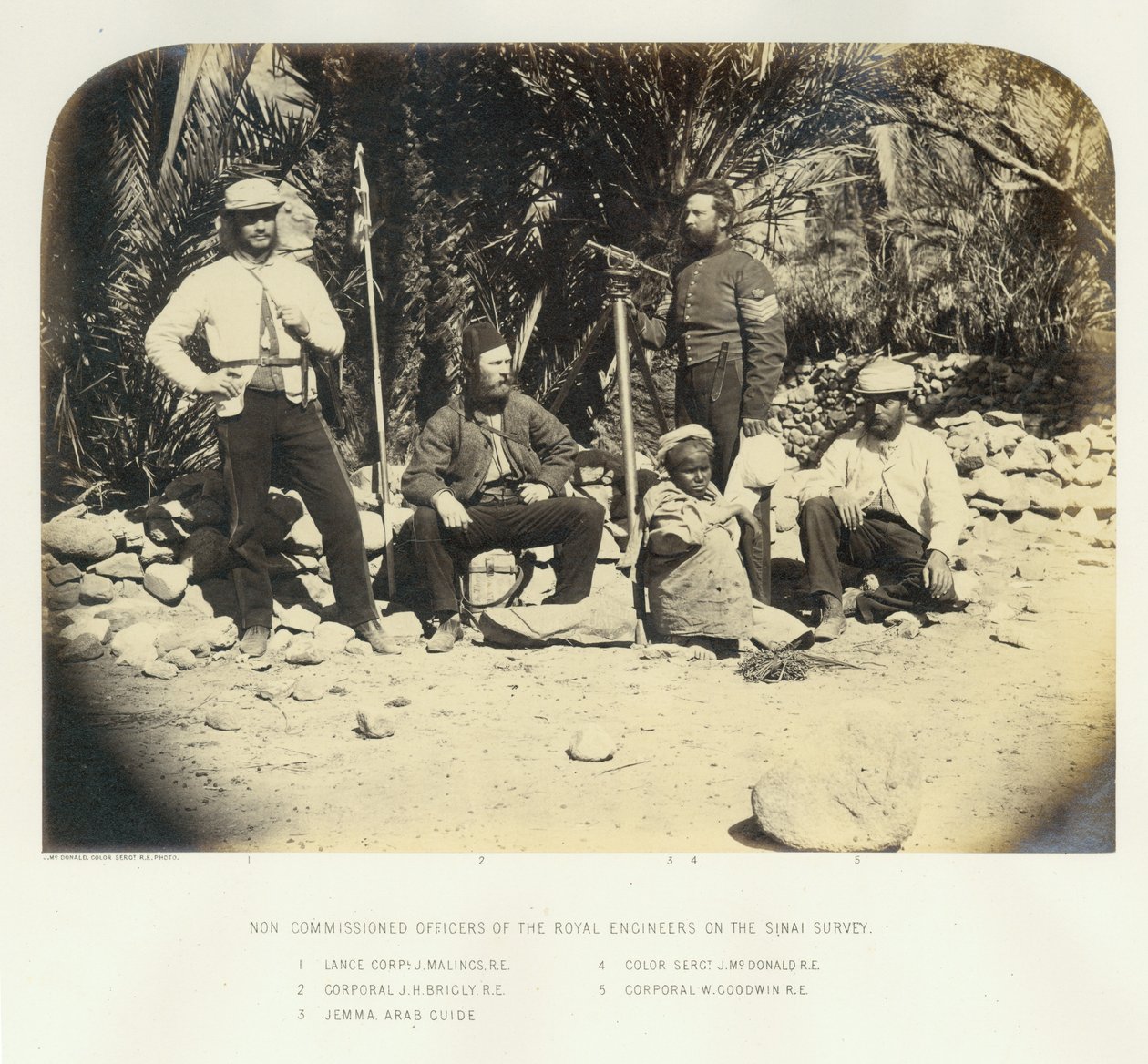 Medlemmar av Sinai Survey Expedition, 1868 av English Photographer