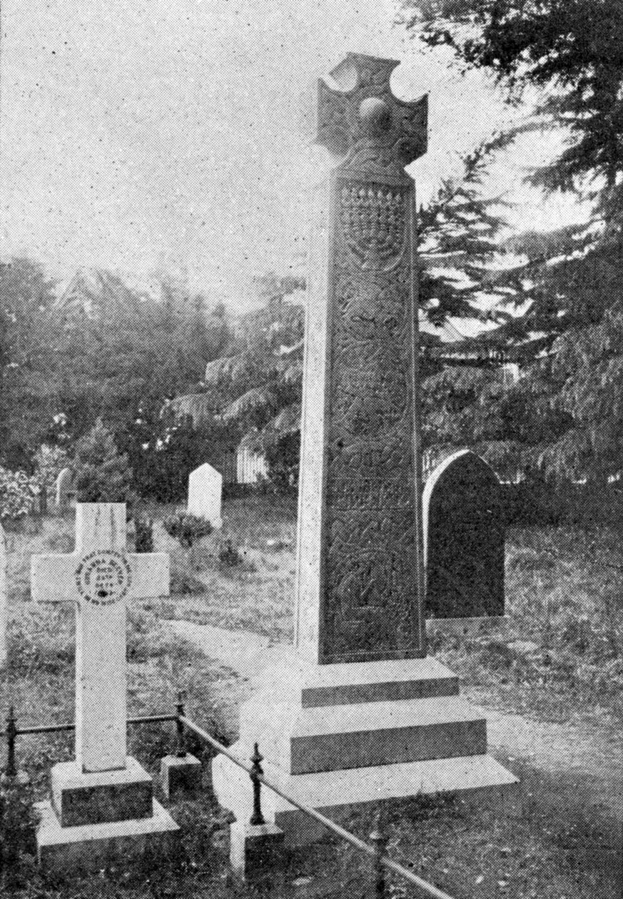 Memorial Cross over John Ruskins Grave, illustration från The King, 1 juni 1901 av English Photographer