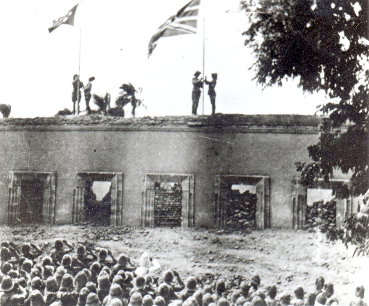Minnesgudstjänst för general Charles George Gordon, Khartoum, 4 september 1898 av English Photographer