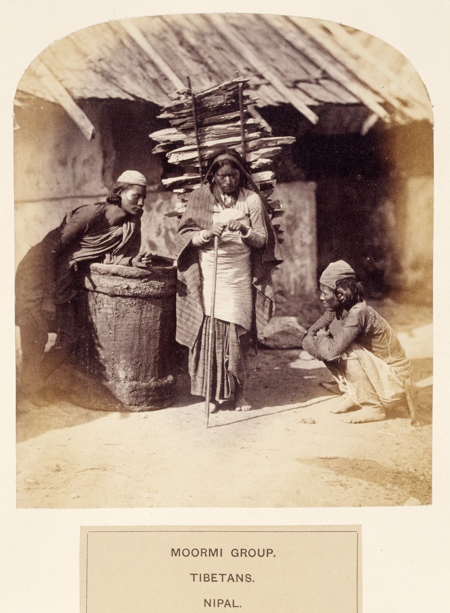 Moormi Group, Tibetans, Nipal, från The People of India, av J. Forbes Watson, publicerad 1868 (albumtryck) av English Photographer