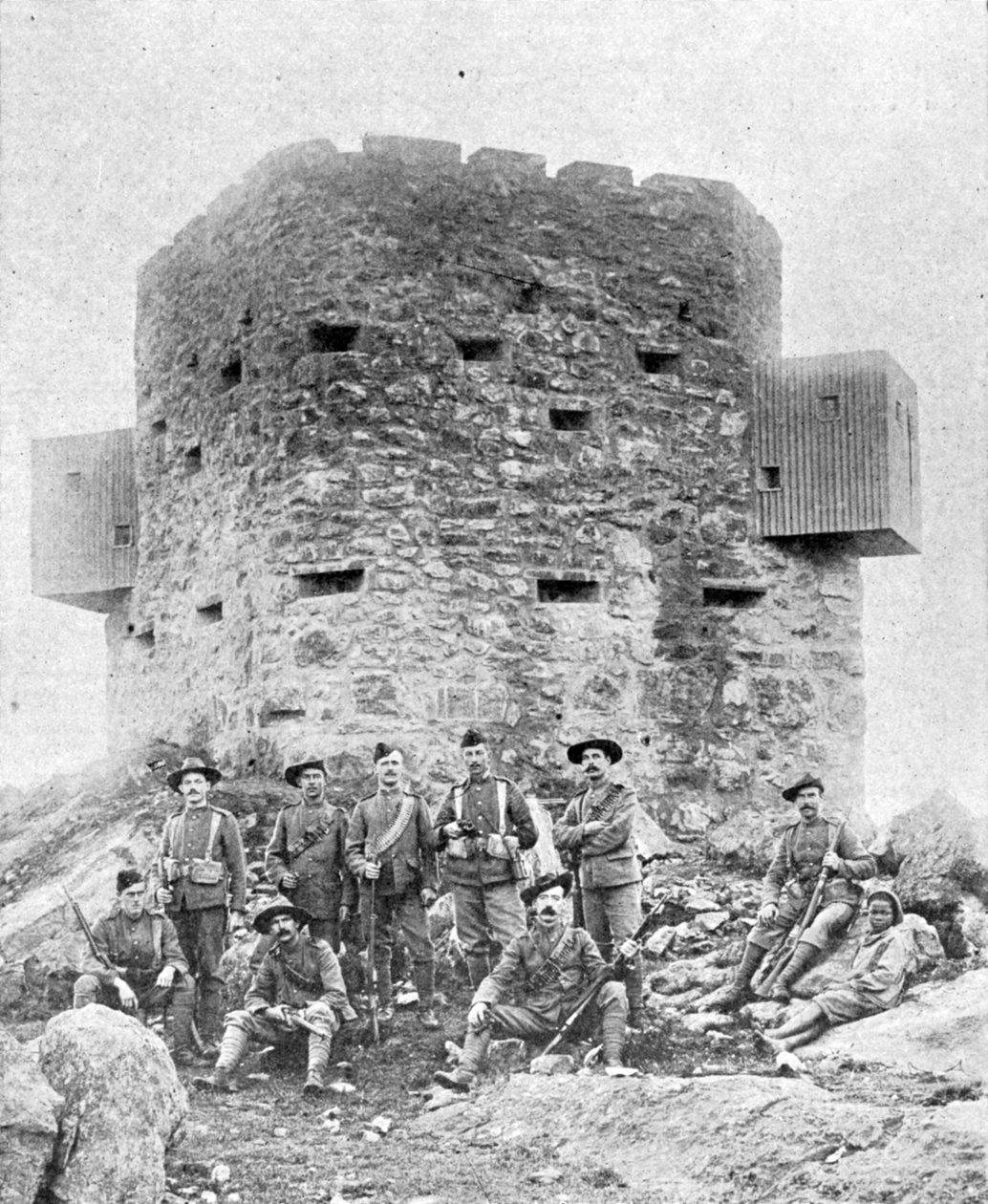 Ett av de nya blockhusforten som nu uppförs i Transvaal- och Orange River-kolonierna, Sydafrika, illustration från The King, 25 maj 1901 av English Photographer