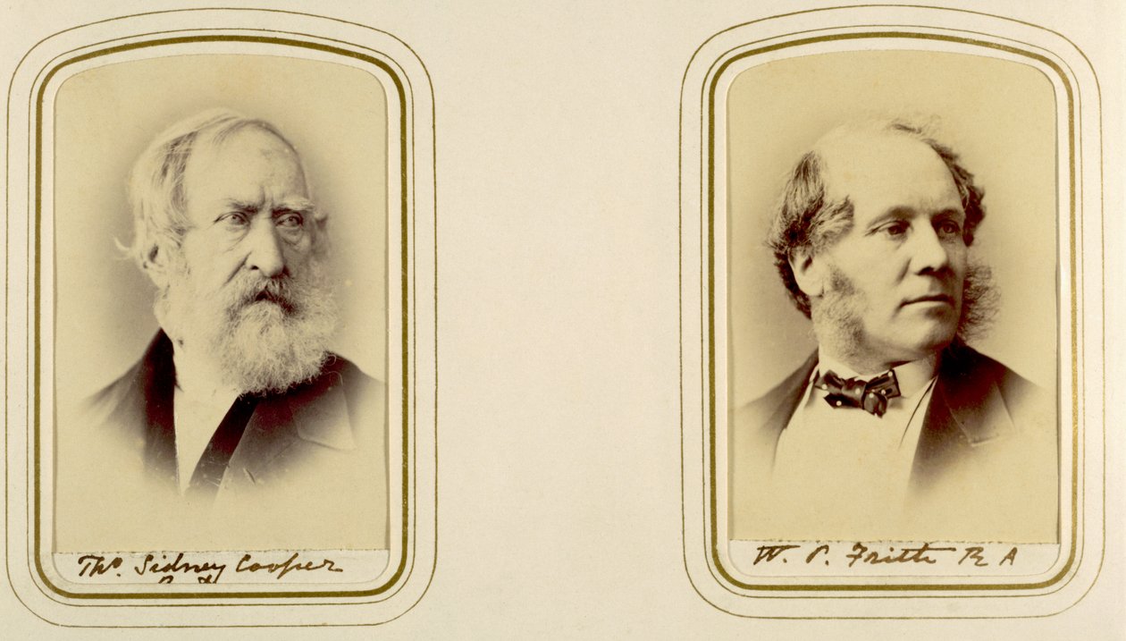 Porträtt av Thomas Sidney Cooper och William Powell Frith (sepiafoto) av English Photographer