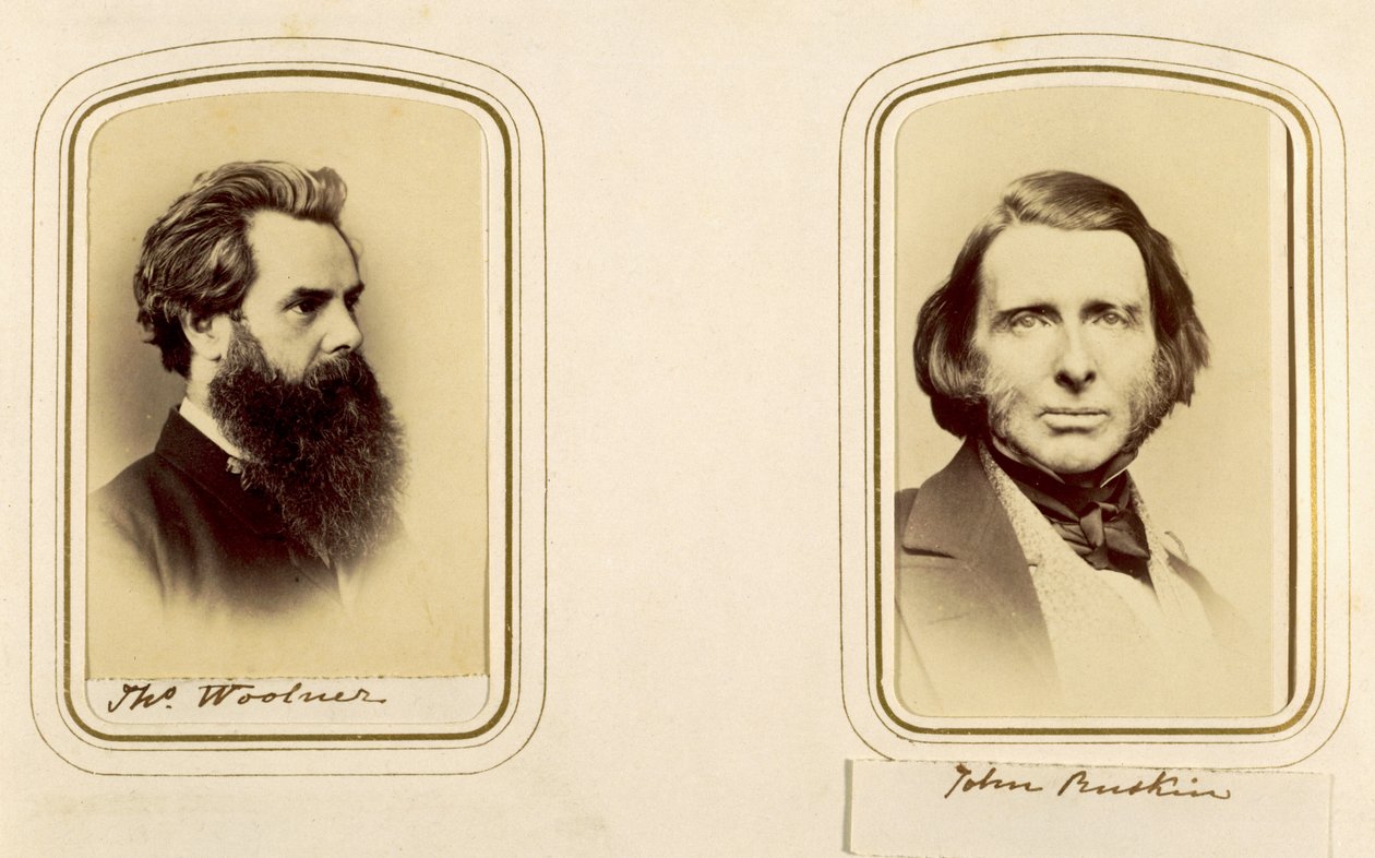 Porträtt av Thomas Woolner och John Ruskin (sepiafoto) av English Photographer