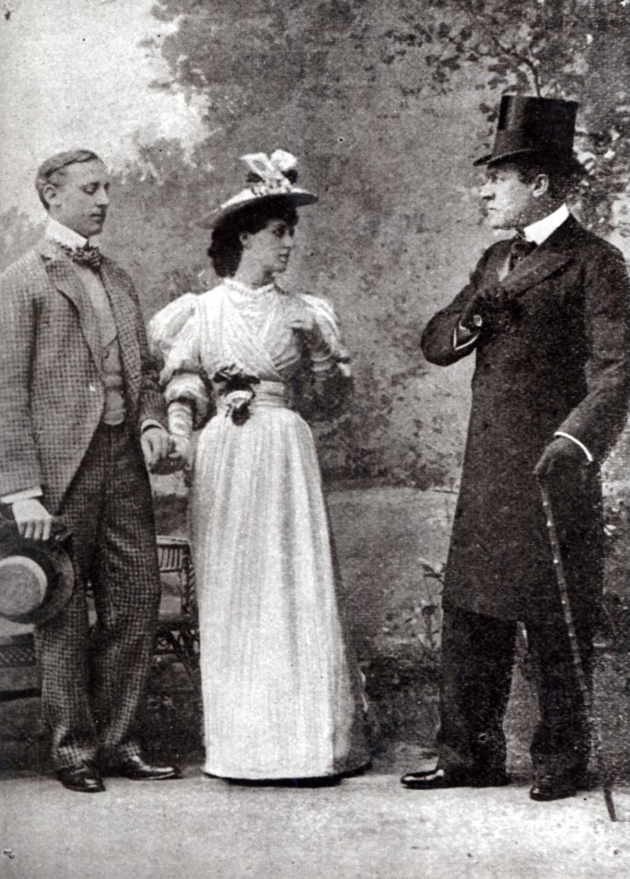 Scen från en föreställning av The Importance of Being Earnest, av Oscar Wilde (1854-1900) på St. James