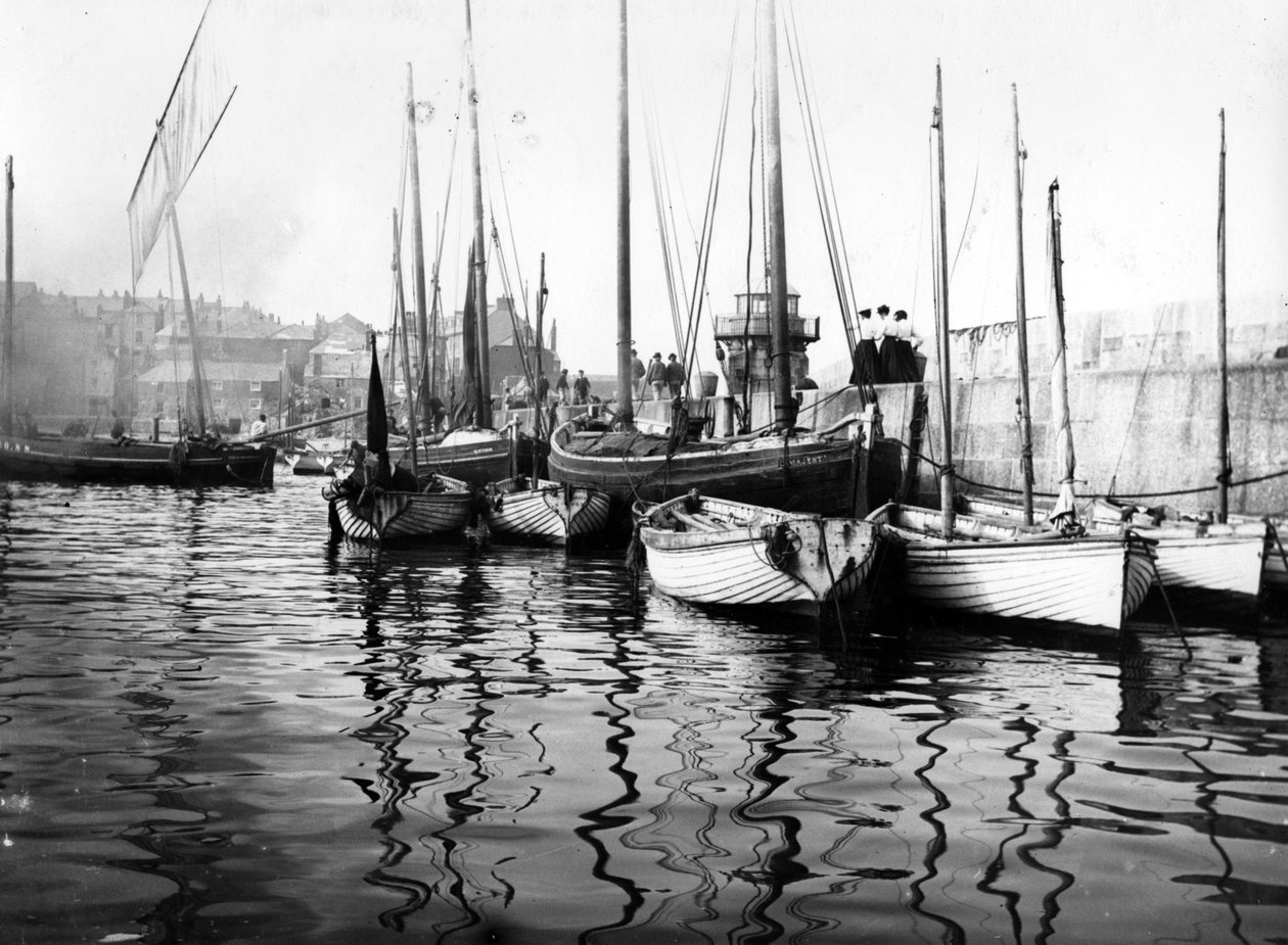 Smeatons Pier, St Ives, ca 1890-talet av English Photographer