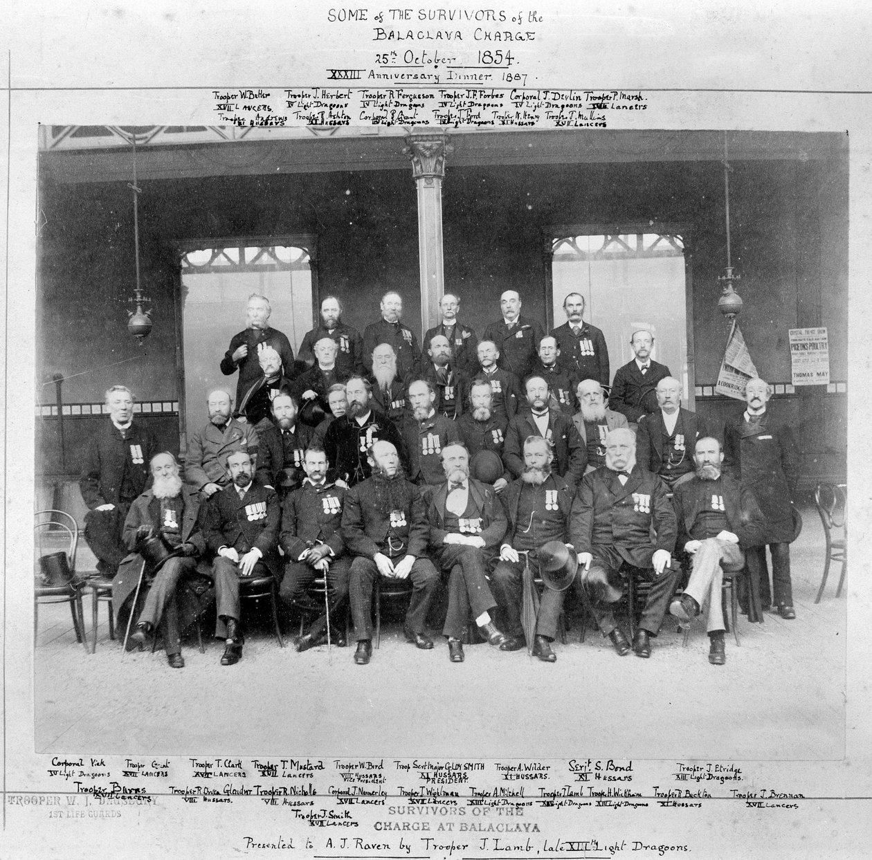 Överlevande från kavalleriet anfaller vid Balaklava den 25 oktober 1854, 1887 av English Photographer