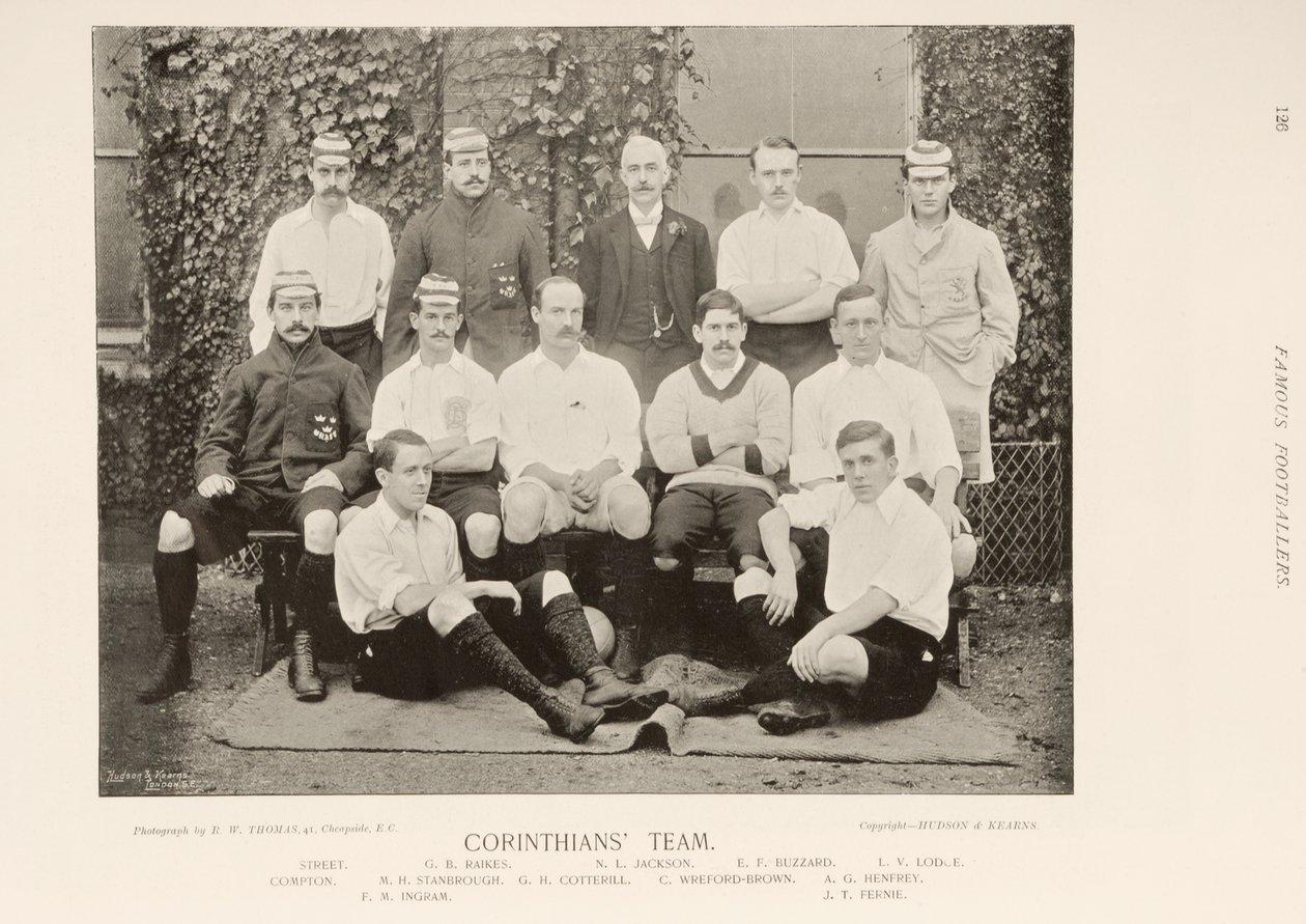 Corinthians fotbollslag, från Famous Footballers, 1895 av English Photographer