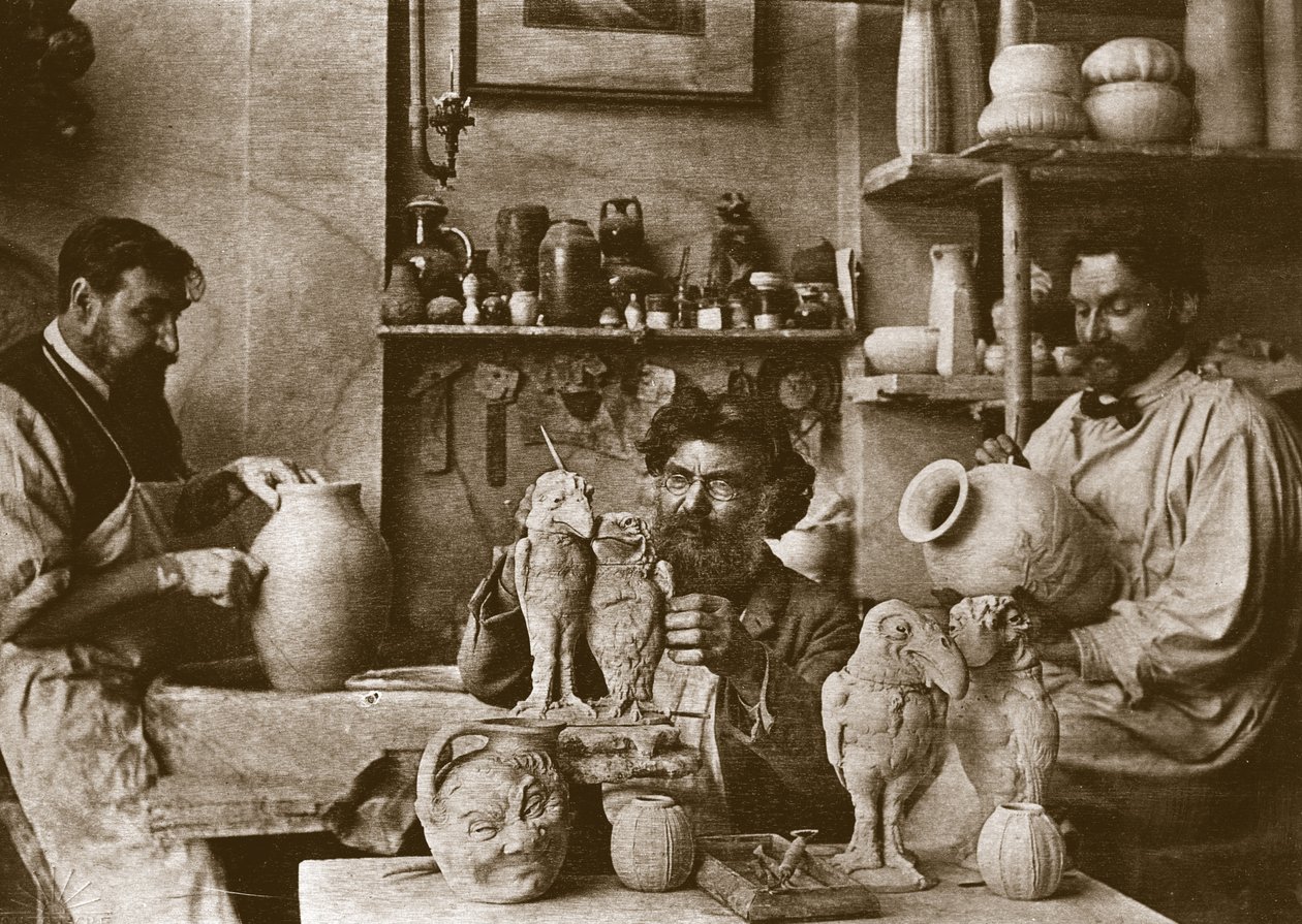 Brødrene Martin i studiet på Southall Pottery swed av English Photographer