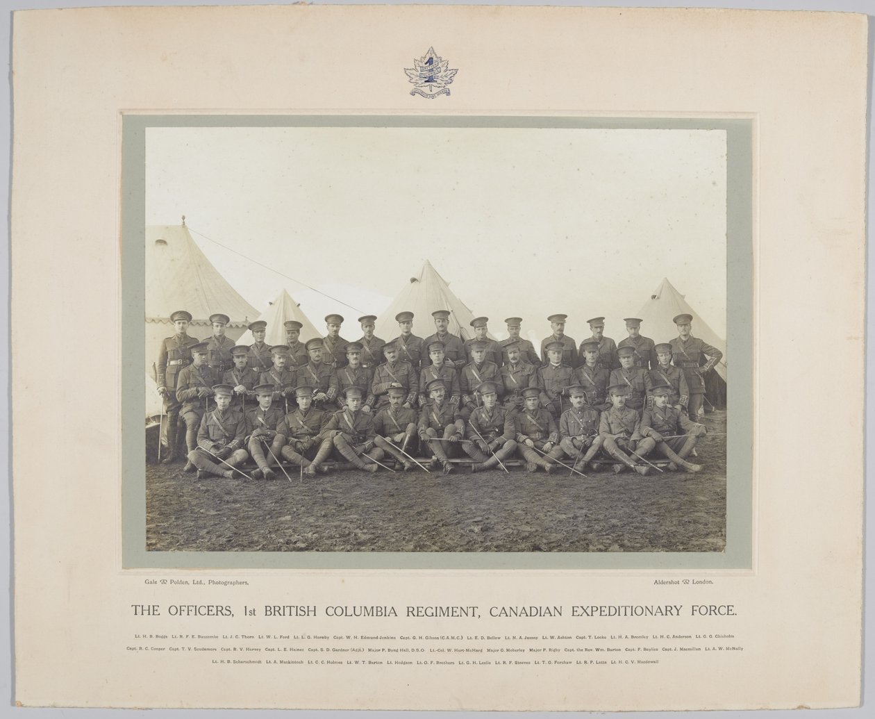 Officerarna, 1st British Columbia Regiment, Canadian Expeditionary Force, 1918 av English Photographer