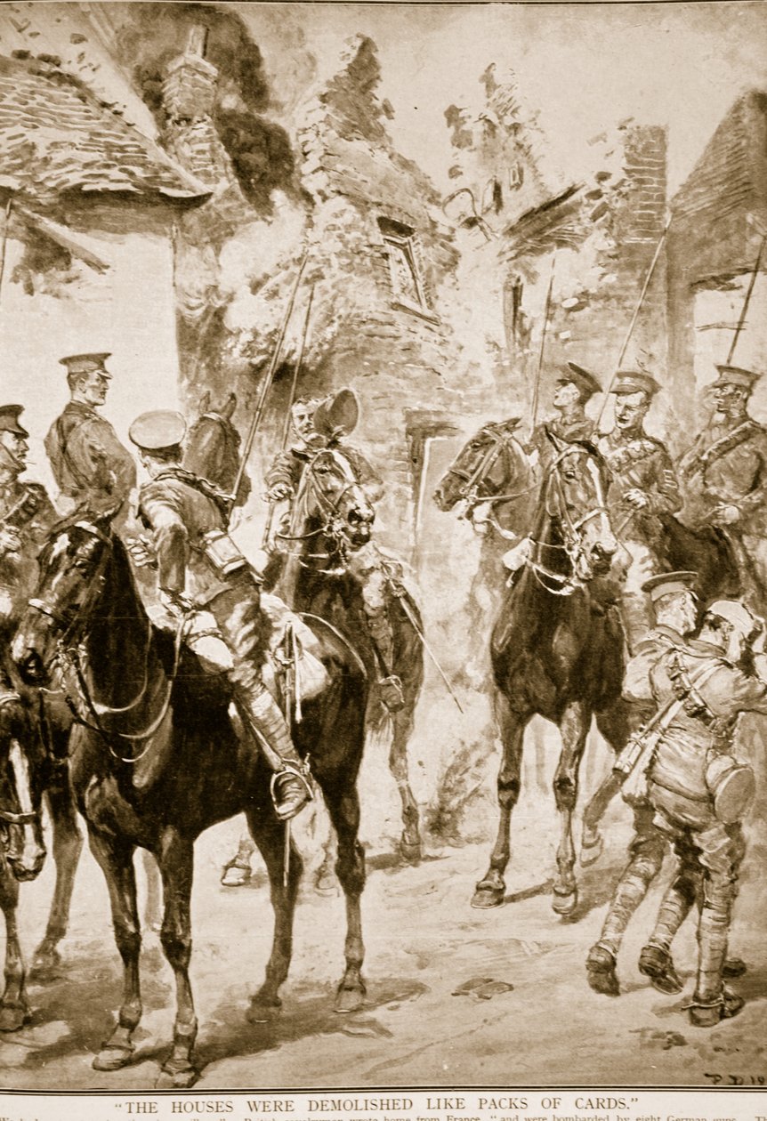 Husen revs som kortpaket, 1914-19 av English Photographer