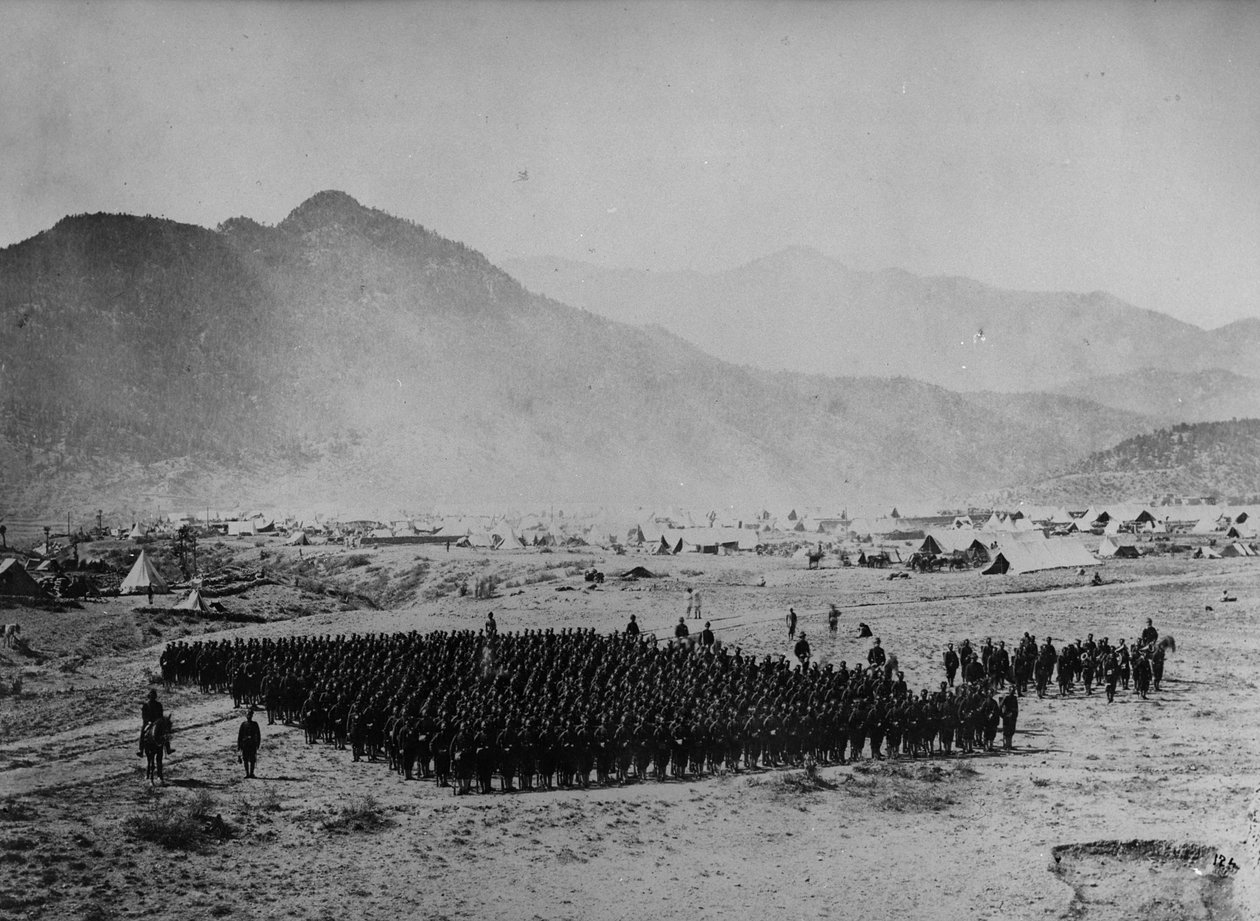Trupper i form under andra anglo-afghanska kriget, 1878-80 av English Photographer