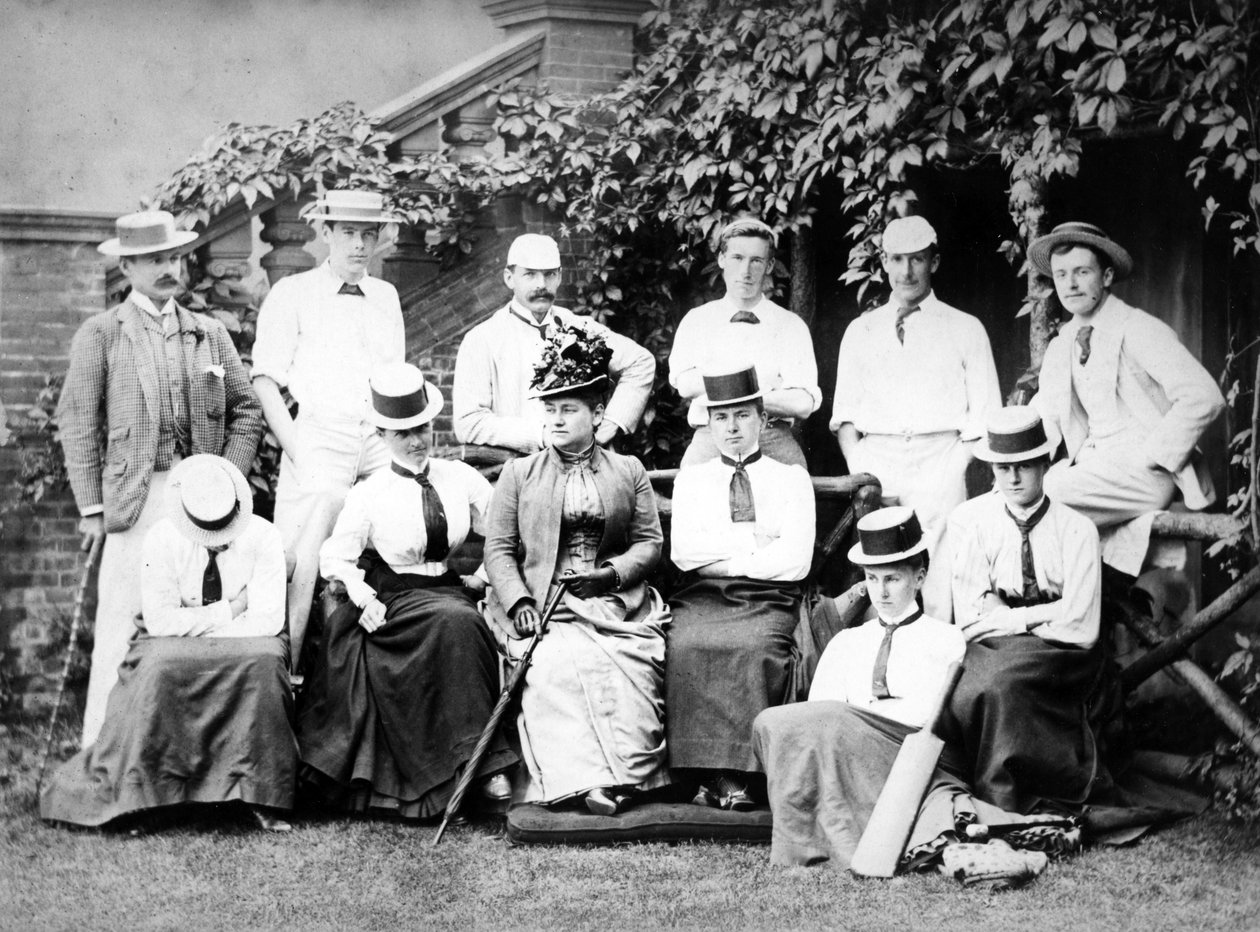 Viktorianska män och kvinnors cricketlag, c.1890 av English Photographer