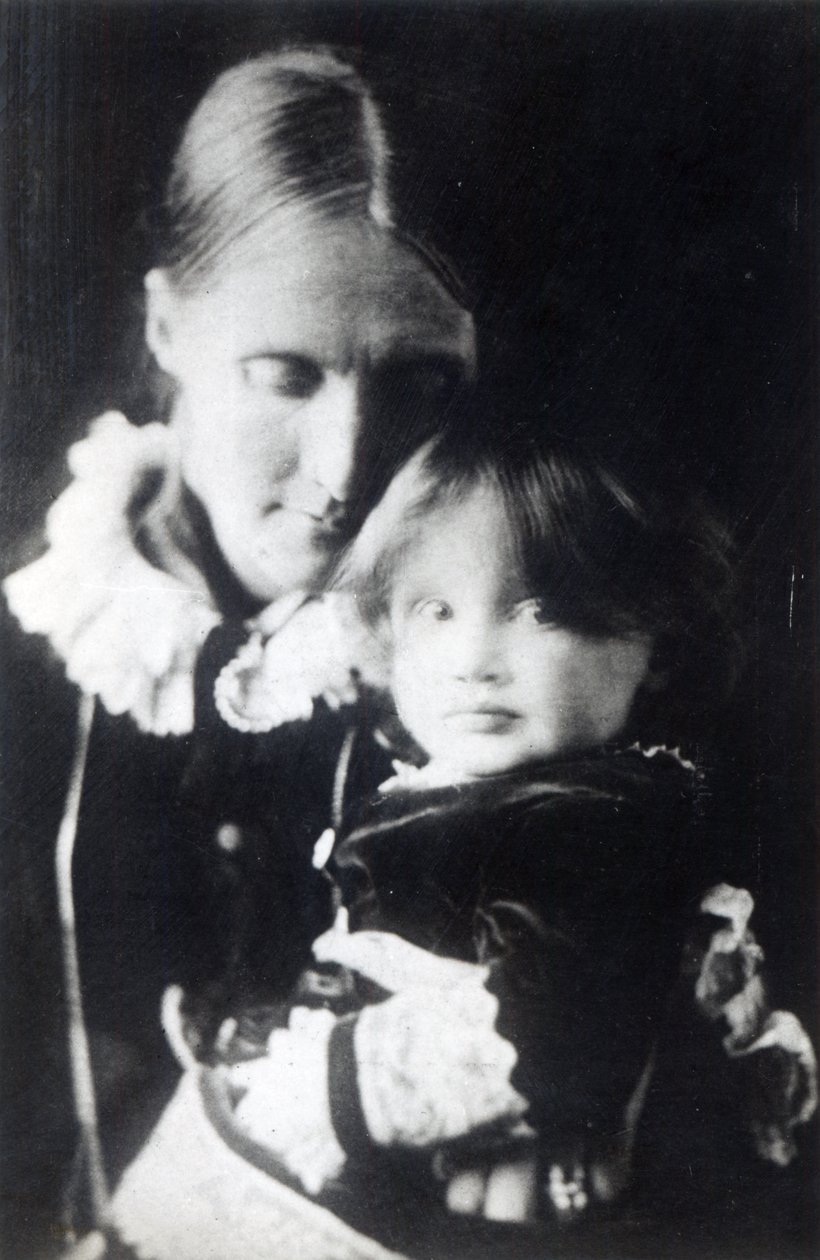 Virginia Woolf, med sin mor Julia, 1884 av English Photographer