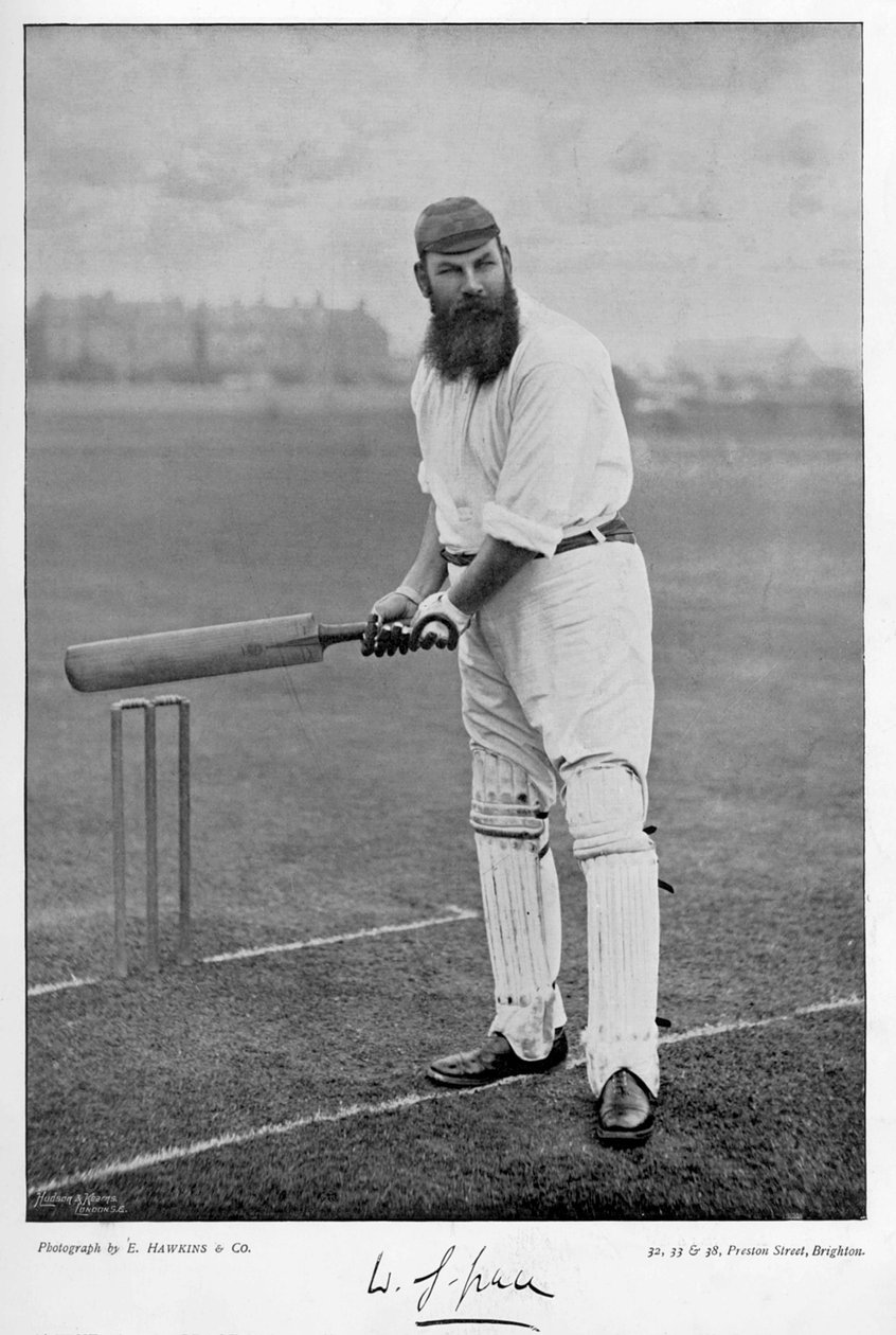 W.G. Grace, från Famous Cricketers and Cricket Grounds, publicerad av Hudson och Kearns, 1895 av English Photographer