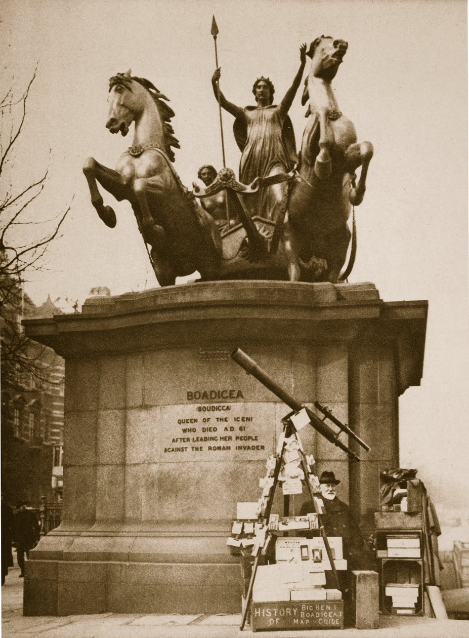 Westminster Bridge Monument till Boadicea (sepiafoto) av English Photographer