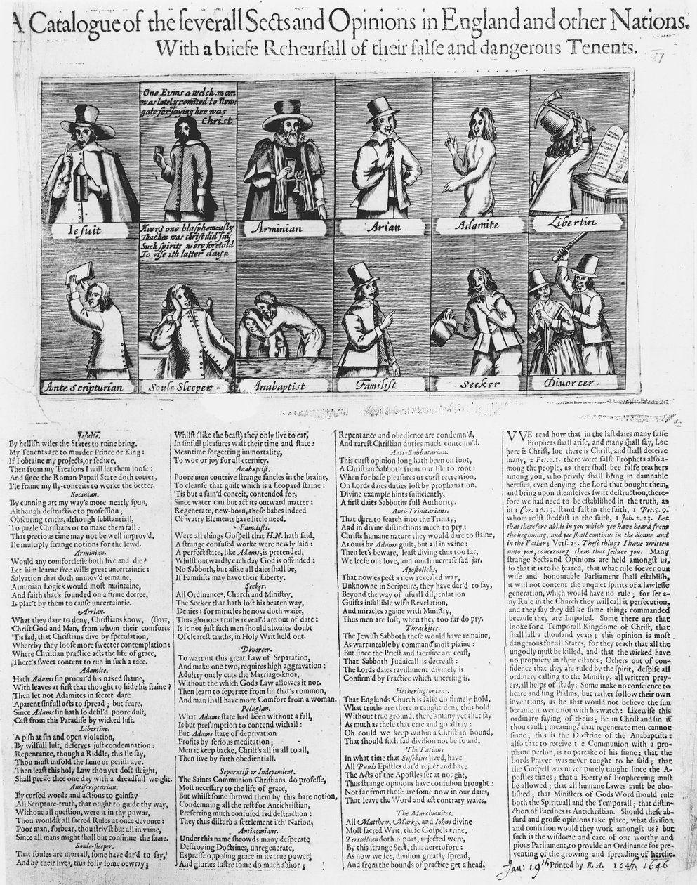 En katalog över flera sekter och åsikter i England och andra länder, 1646 av English School