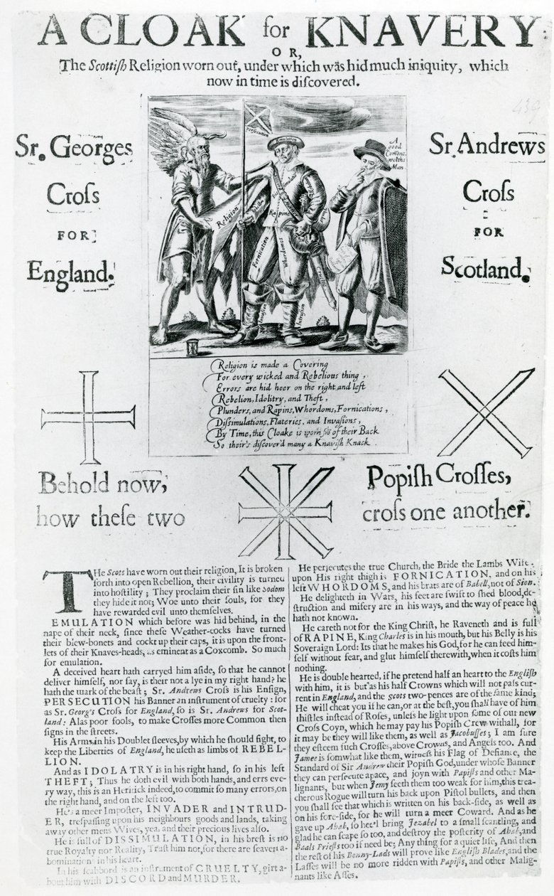 A Cloak for Knavery, 1642 (gravyr och boktryck) av English School