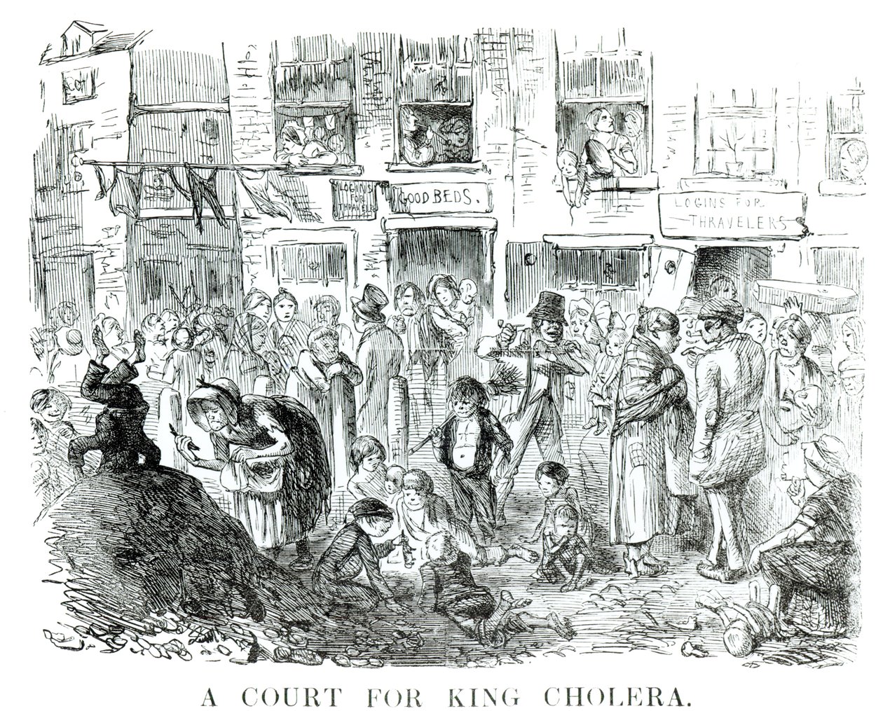 En domstol för kung kolera, 1852 av English School