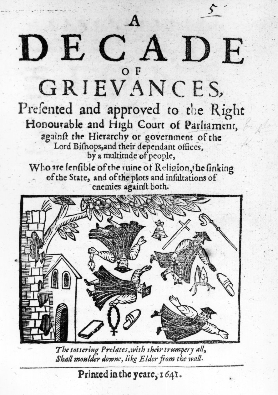 "A Decade of Grievances", Alexander Leightons broschyr som angriper biskopsämbetet, 1641 av English School
